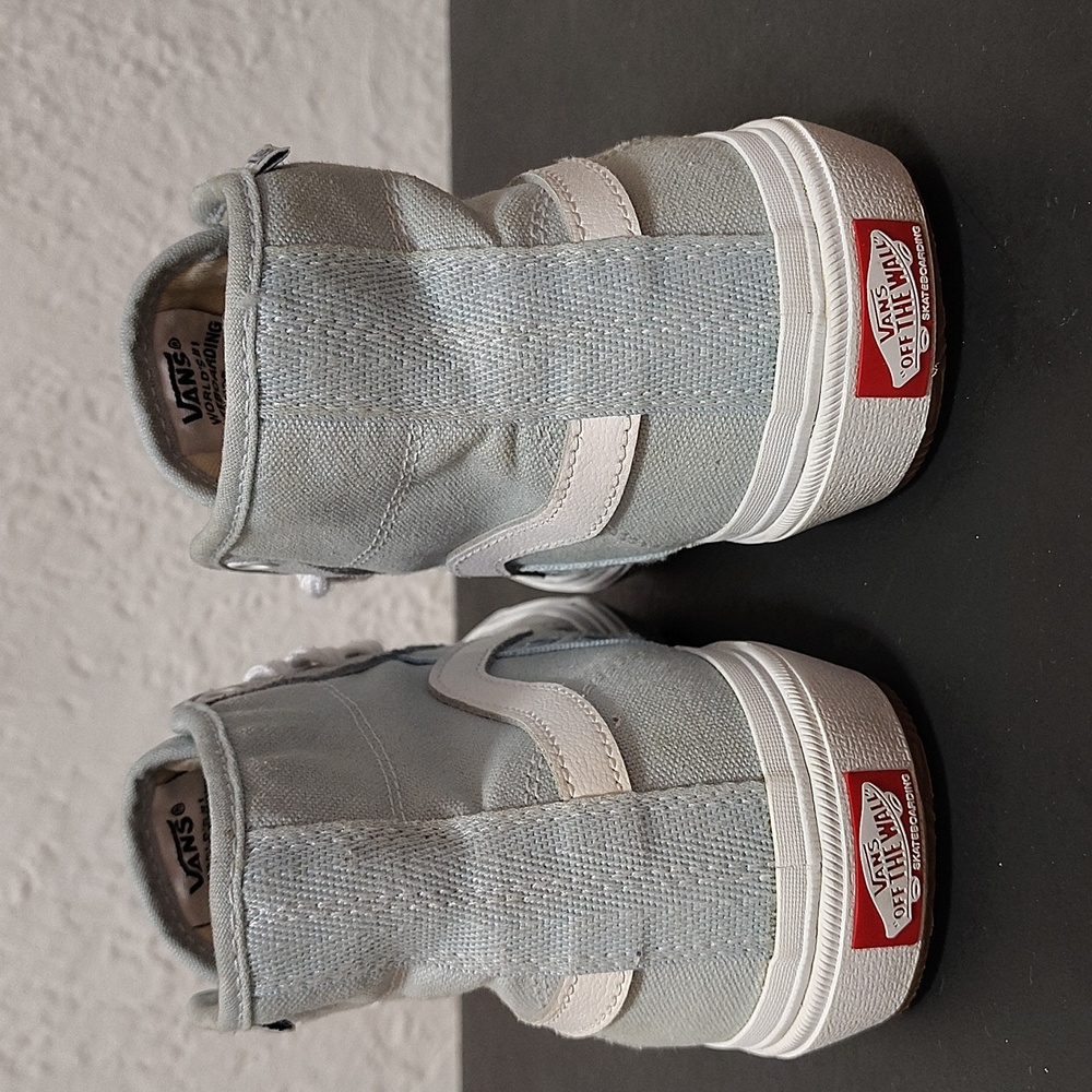 Vans Sneakers Mens Size 6 High Top Light Blue Suede/Canvas Skater Shoes Pop Cush - Picture 10 of 12
